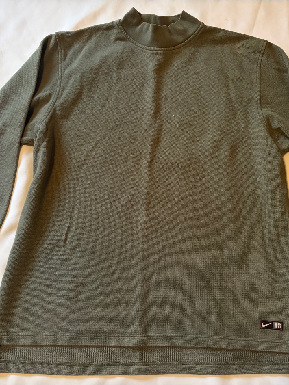 Nike Men’s Olive Mock Neck Long Sleeve Shirt